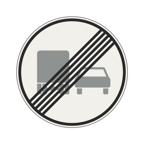 Dopravná značka - Koniec zákazu predchádzania pre nákladné vozidlá - 265