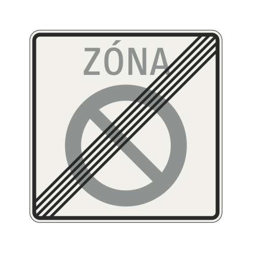 Dopravná značka - Koniec zóny zákazu státia - 276