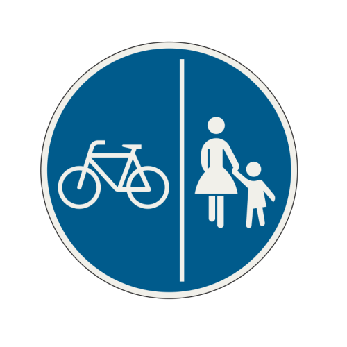 Dopravná značka - Oddelená cestička pre chodcov a cyklistov - 223