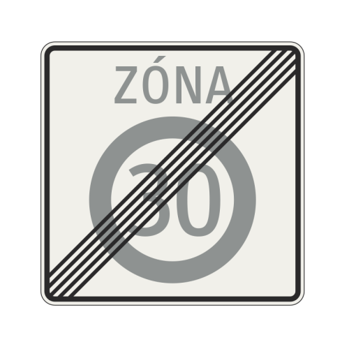Dopravná značka - Koniec zóny najvyššej dovolenej rýchlosti - 269