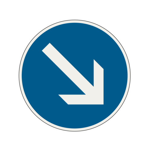 Dopravná značka - Prikázaný smer obchádzania - 212