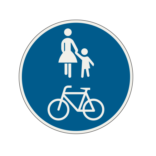 Dopravná značka - Spoločná cestička pre chodcov a cyklistov - 222